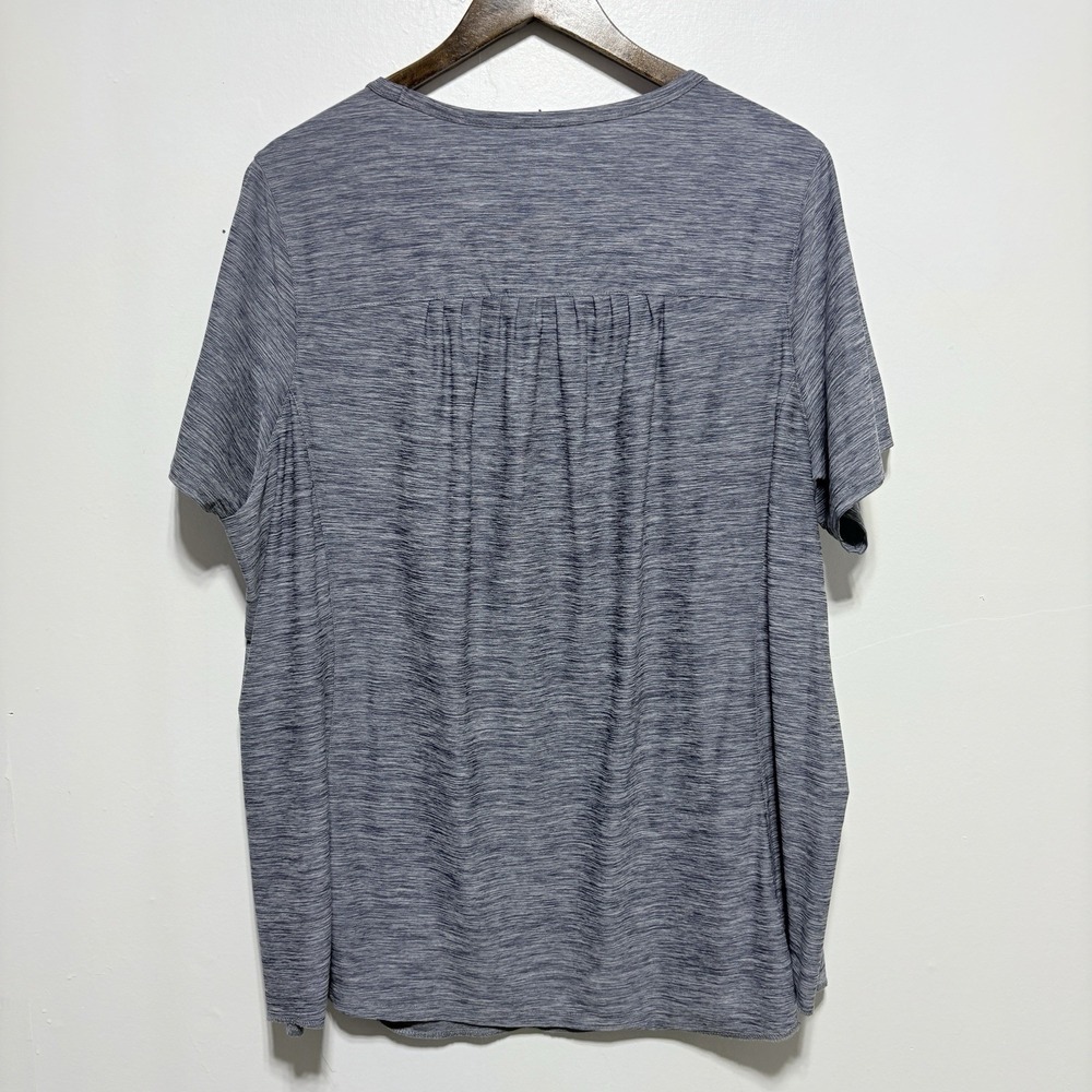 Duluth Trading TShirt Womens 2X Gray Stretch Active V Neck Short Sleeve Relaxed - Picture 5 of 9